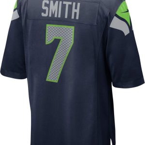 S.Seahawks #7 Geno Smith Navy Game Retired Player Jersey Stitched American Football Jerseys