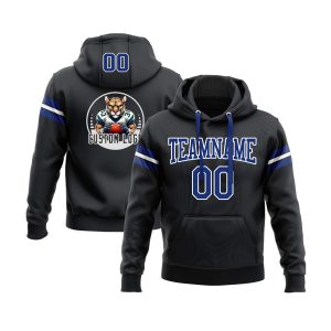 Custom Black Royal-White Personalized Sports Team  Pullover Hoodie