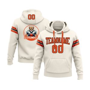 Custom Cream Orange-Black Personalized Sports Team  Pullover Hoodie