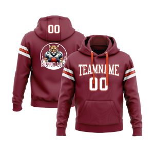 Custom Crimson White-Orange Personalized Sports Team  Pullover Hoodie
