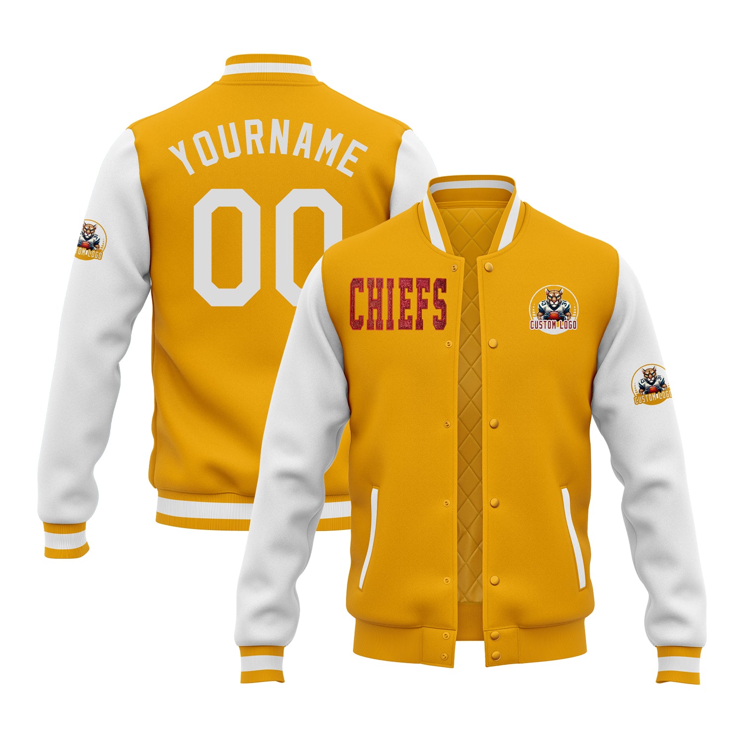 Custom Glitter  Two Tone Varsity Letterman Football Team Jacket For Game Day