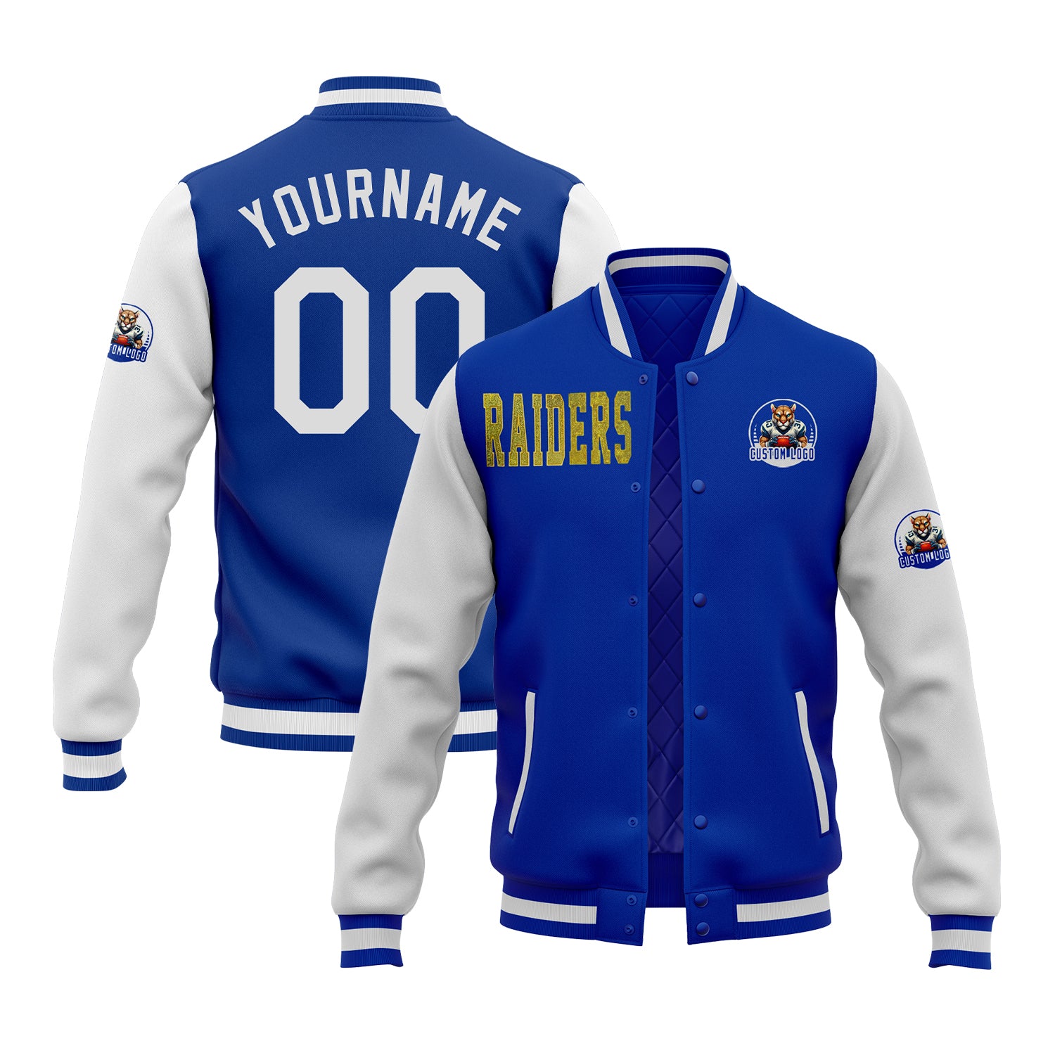 Custom Glitter  Two Tone Varsity Letterman Team Game Day Jacket