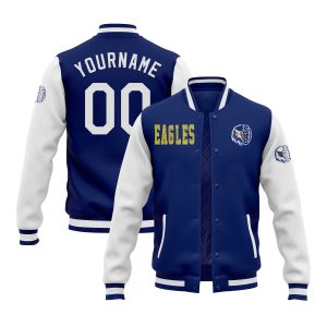 Custom Glitter  Two Tone Varsity Letterman Team Jacket For Game Day