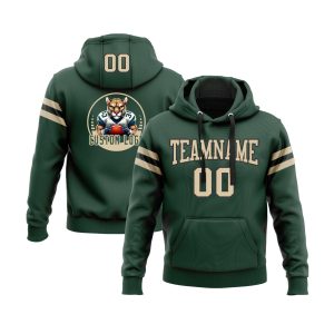 Custom Green City Cream-Black Personalized Sports Team  Pullover Hoodie