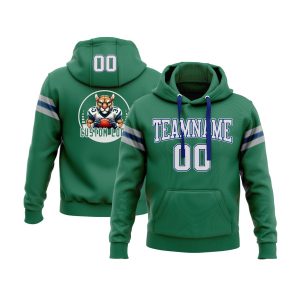 Custom Kelly Green White Royal-Gray Personalized Sports Team  Pullover Hoodie
