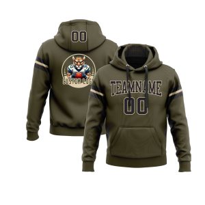 Custom Olive Black-City Personalized Sports Team  Pullover Hoodie