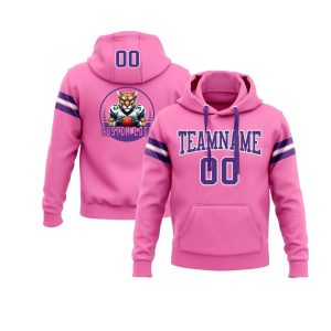 Custom Pink Purple-White Personalized Sports Team  Pullover Hoodie