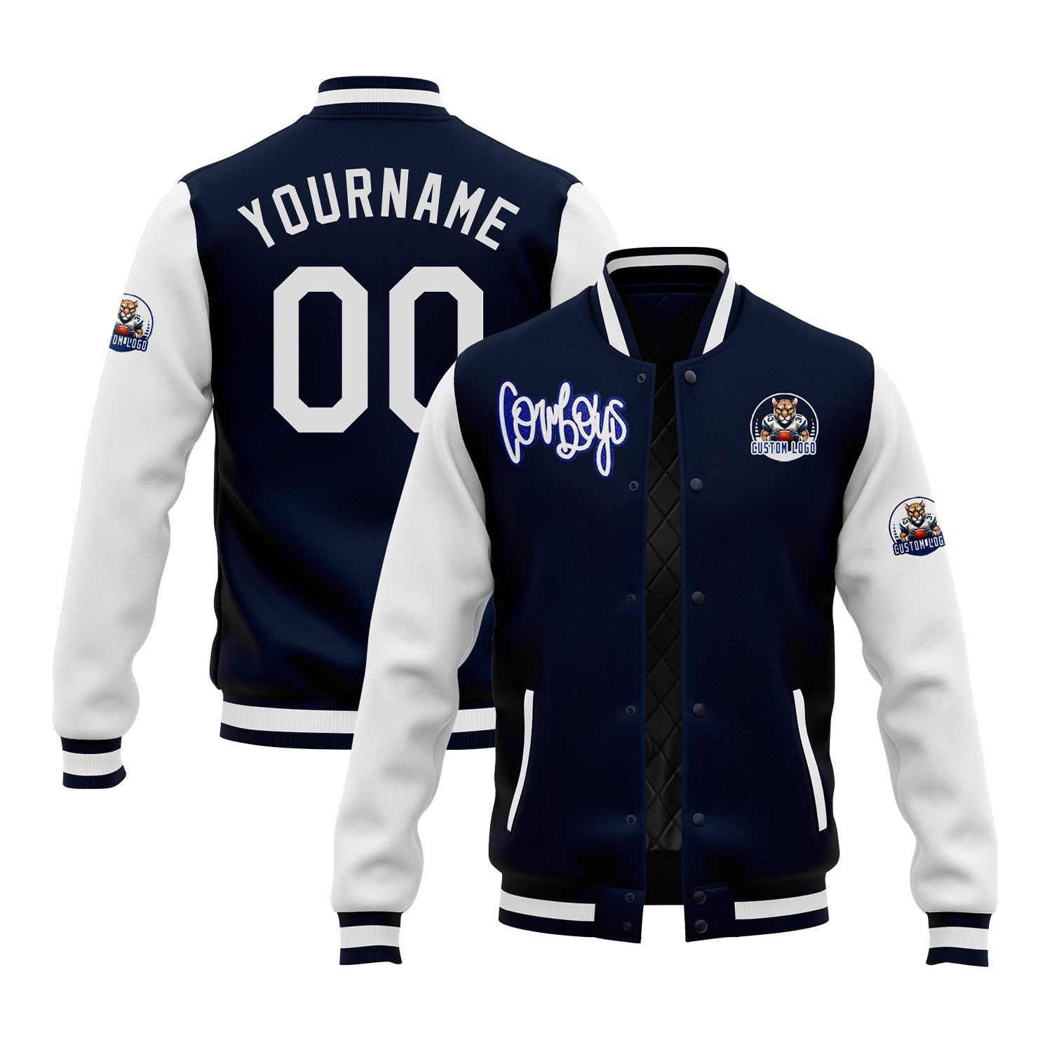 Custom Two Tone Glitter  Varsity Letterman Football Team Game Day Jacket