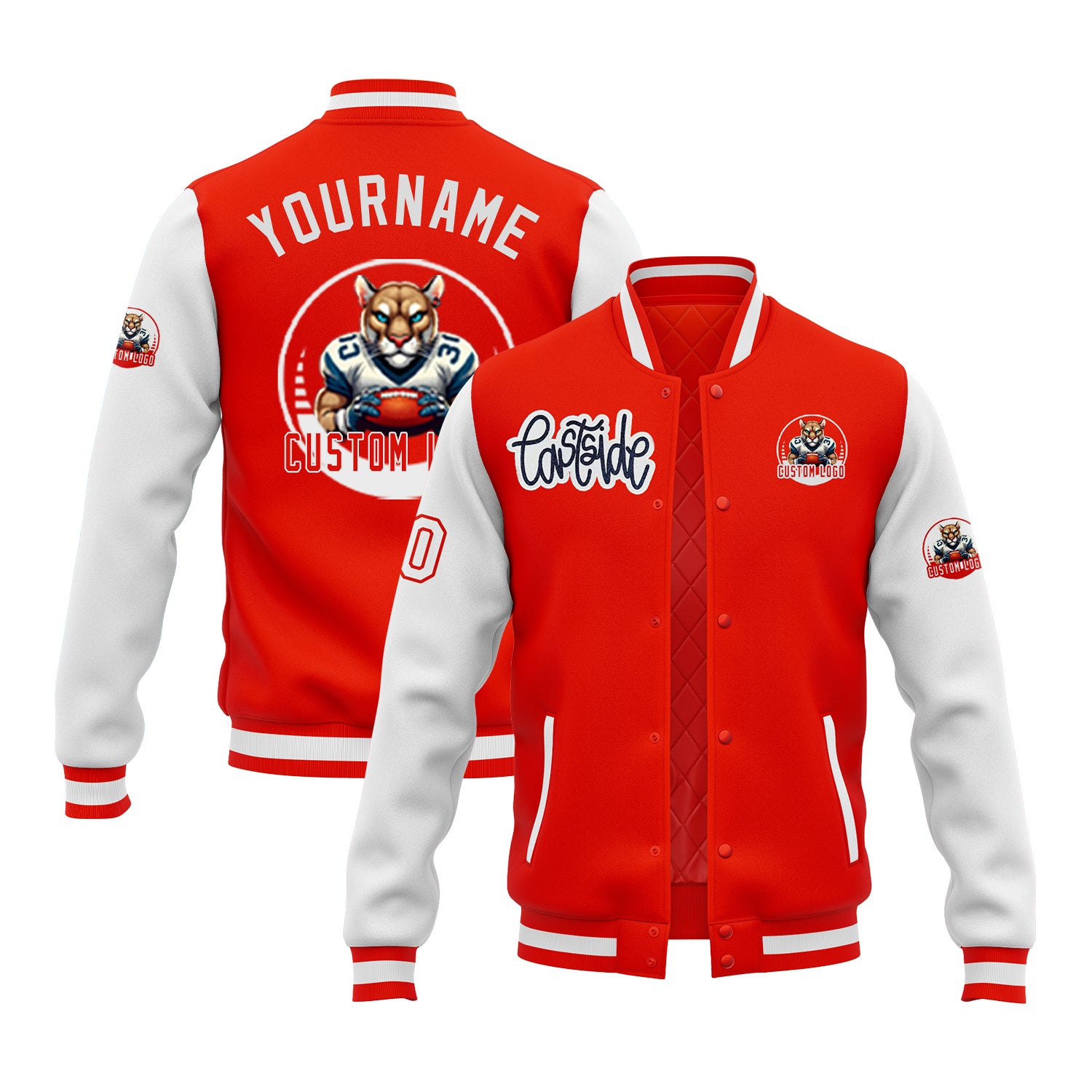 Custom Two Tone Glitter  Varsity Letterman Football Team Jacket For Game Day