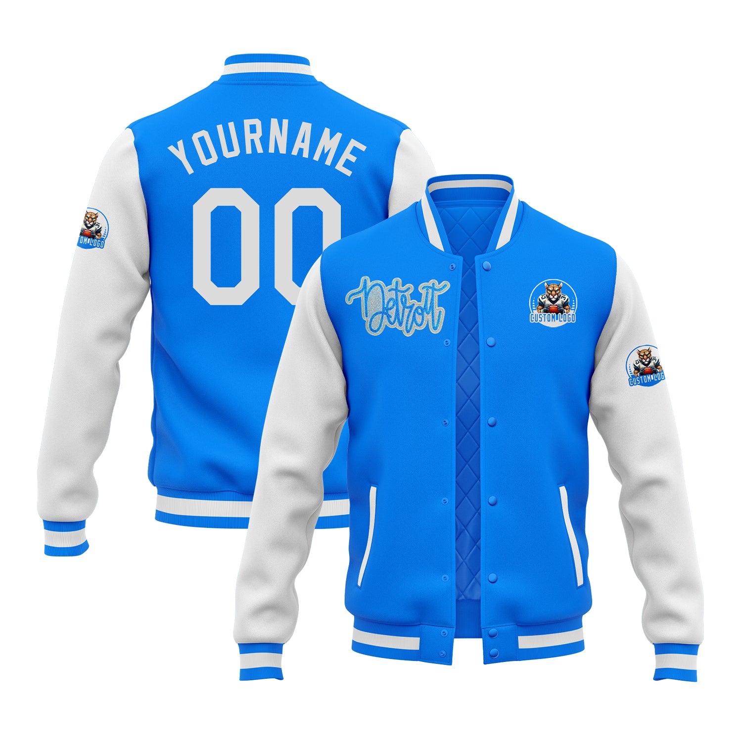 Custom Two Tone Glitter  Varsity Letterman Game Day Team Jacket